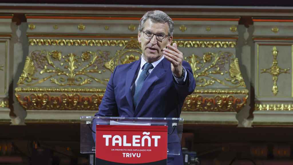 El presidente del Partido Popular, Alberto Núñez Feijóo, este jueves en Madrid.