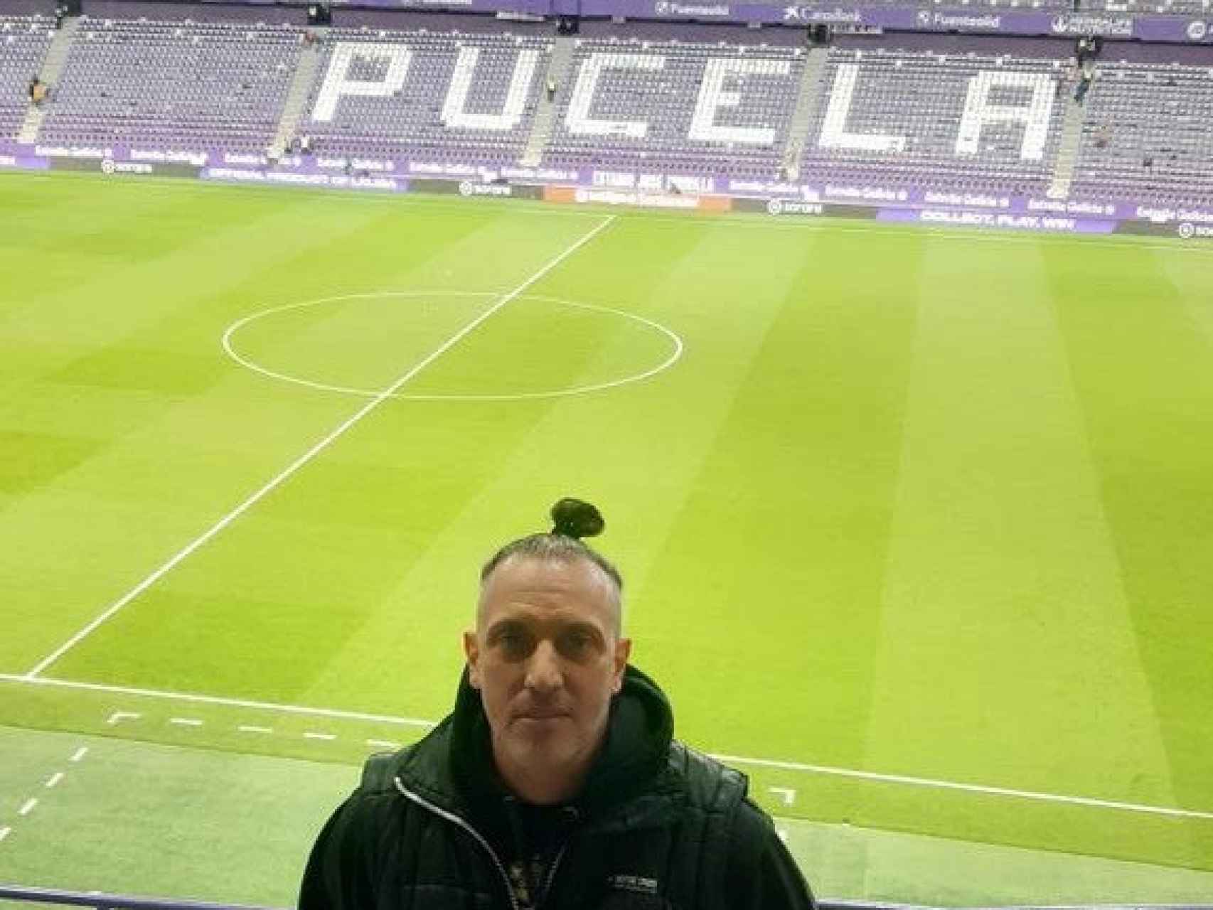 Diego Chiaramoni en su visita al estadio José Zorrilla