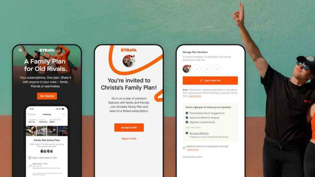 Nuevo plan familiar de Strava