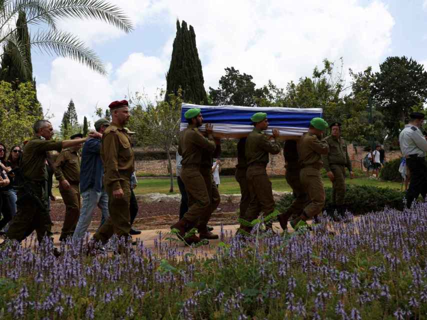 Funeral de un soldado israelí en Tel Aviv.