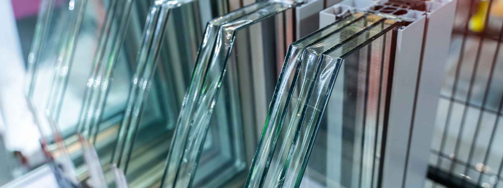 Paneles de vidrio en una fábrica