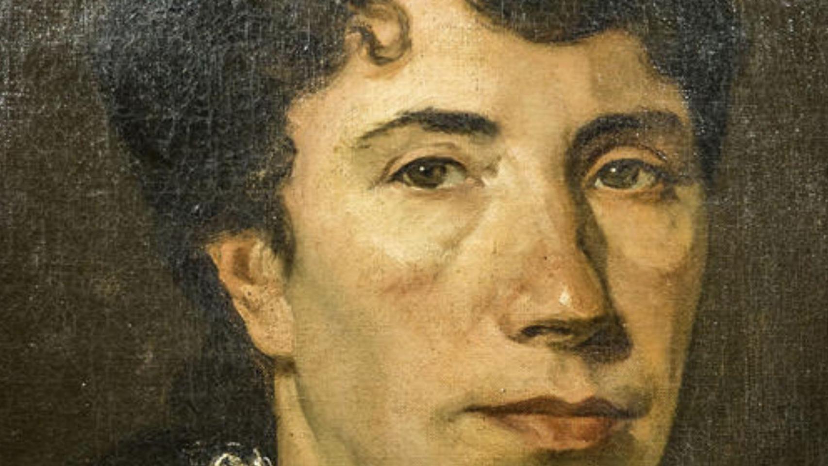 Retrato de Rosalía de Castro.