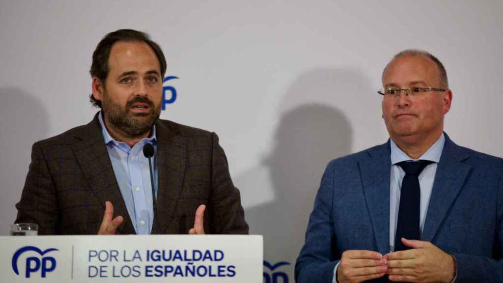 Paco Núñez, presidente del PP de Castilla-La Mancha y Miguel Tellado, portavoz del PP en el Congreso de los Diputados.