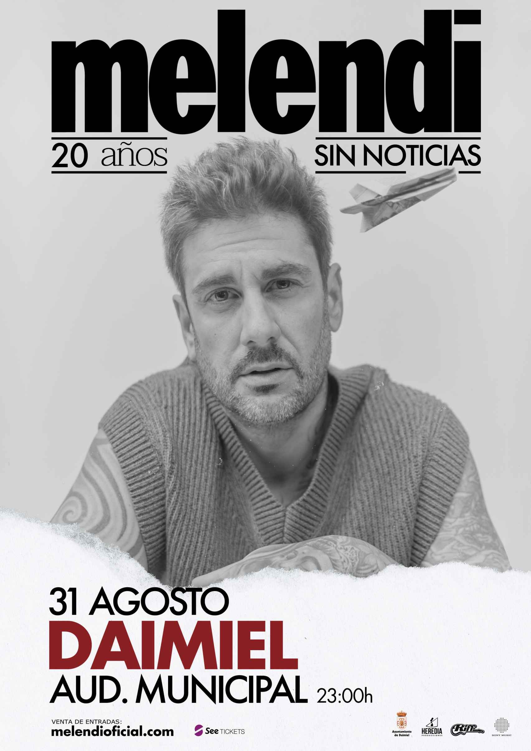 Cartel del concierto de Melendi en Daimiel.