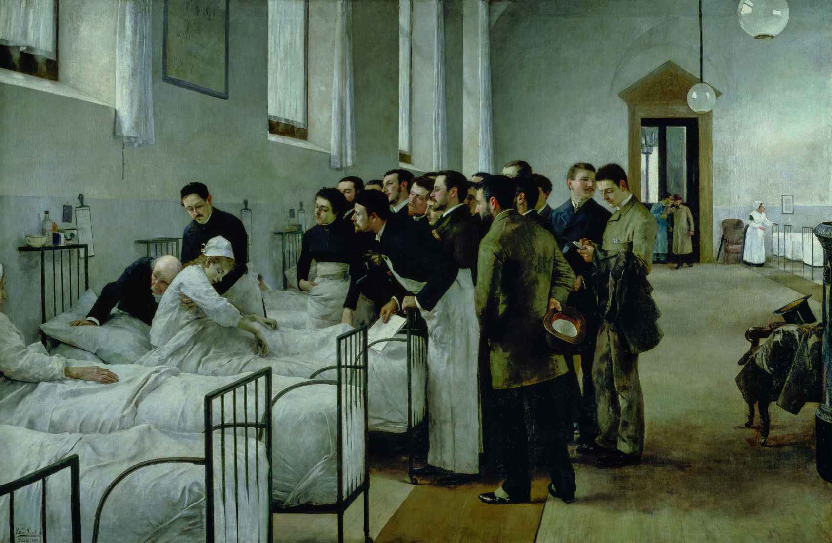 Luis Jiménez Aranda: 'Una sala del hospital durante la visita del médico en jefe', 1889. Museo Nacional del Prado