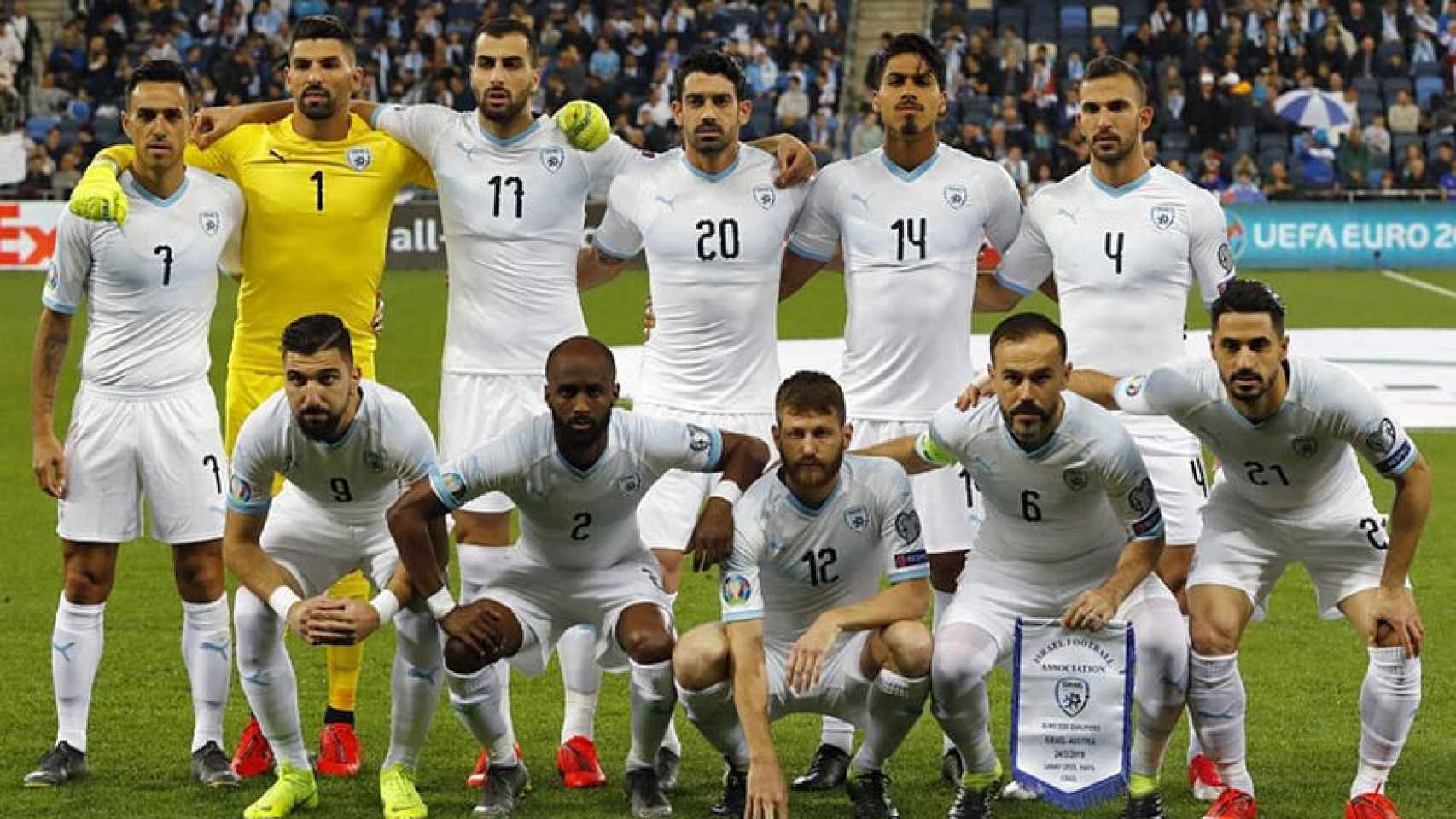 Los jugadores de la selección de Israel.