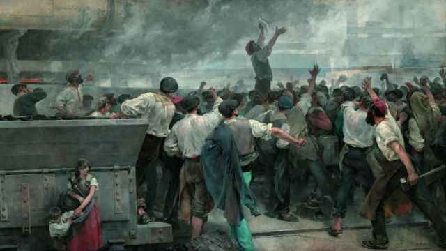 Vicente Cutanda: 'Una huelga de obreros en Vizcaya', 1892. Museo Nacional del Prado