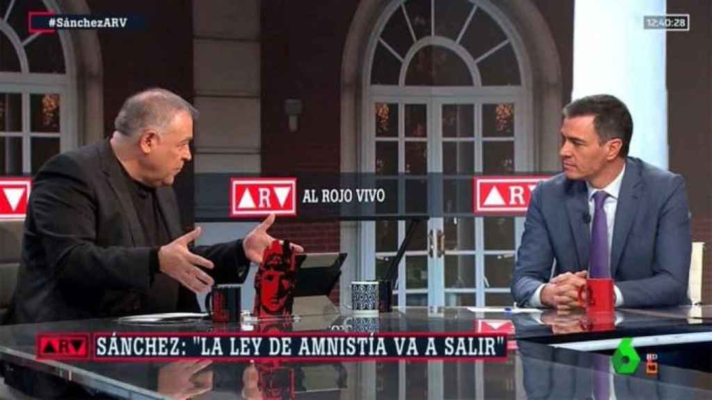 El presidente Pedro Sánchez, este viernes ante el periodista Antonio García Ferreras en La Sexta.