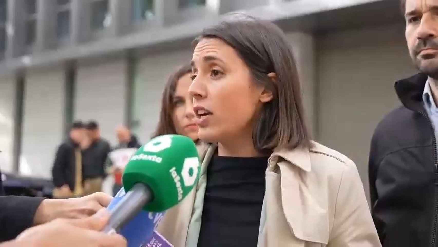 Irene Montero, en la Audiencia Nacional, este jueves.