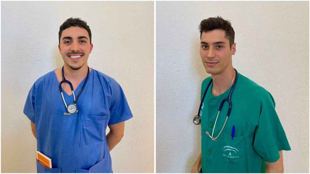 David y Alfredo, dos residentes de UCI de primer año del Hospital Regional de Málaga.