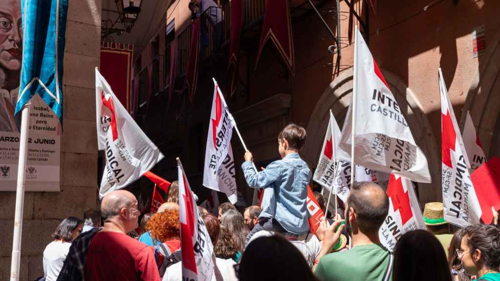 Manifestación de profesores en Toledo. / Foto: Javier Longobardo.