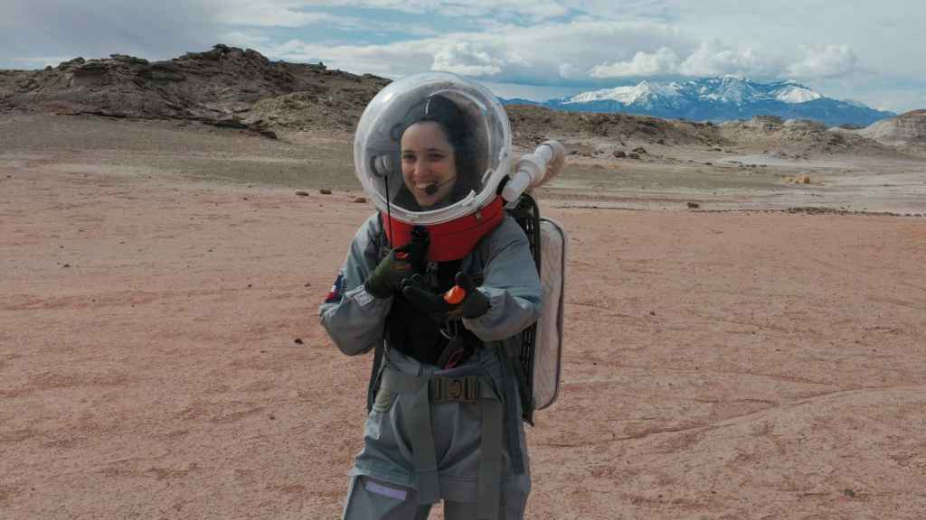 Alba Sánchez en la MDRS de Utah.