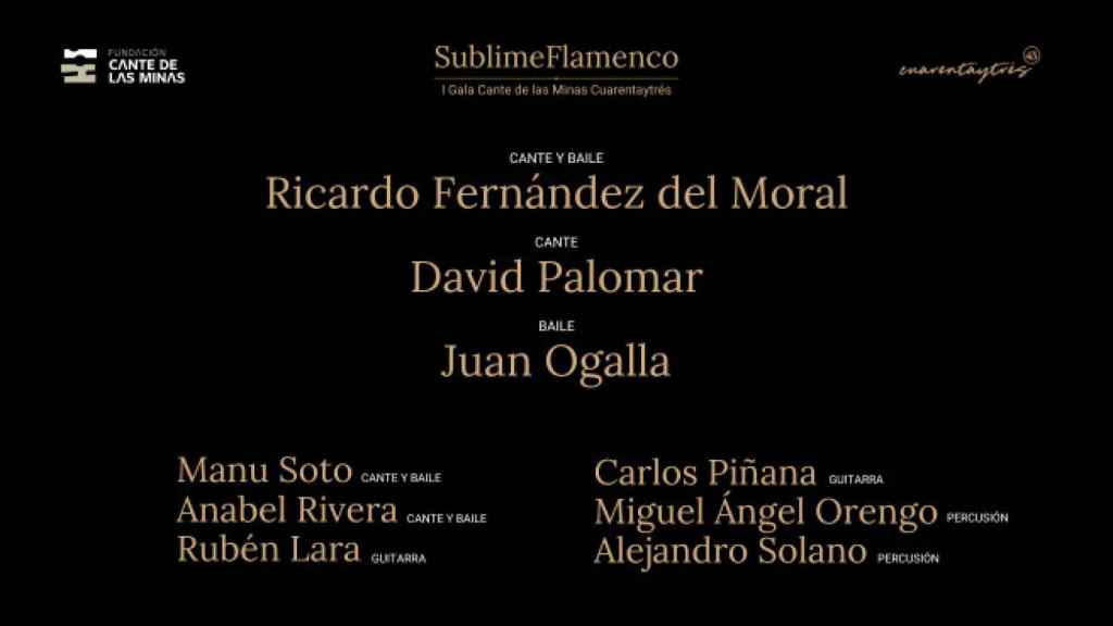 Programa de la gala 'Sublime Flamenco'.