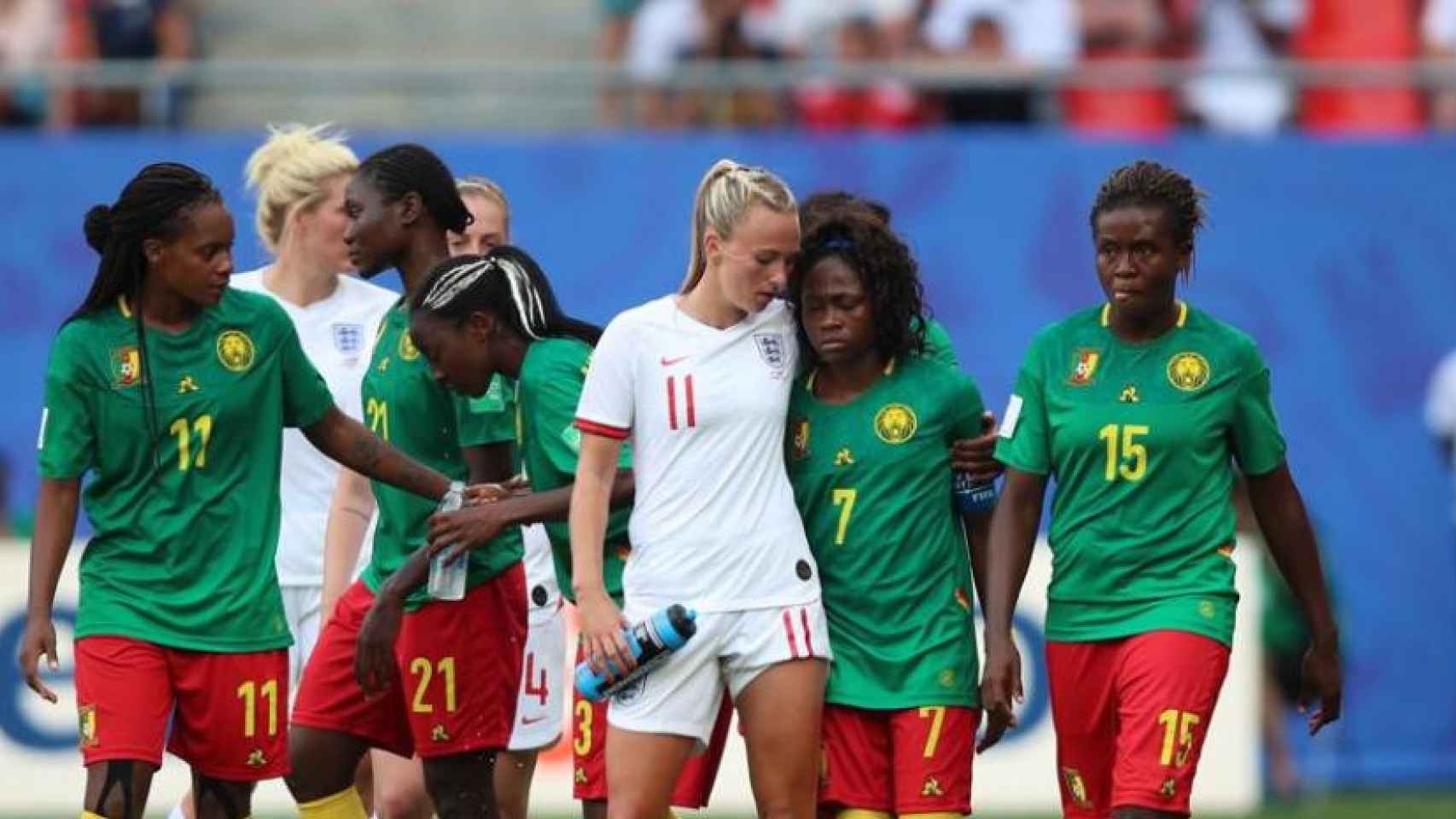 La selección femenina de fútbol de Camerún.