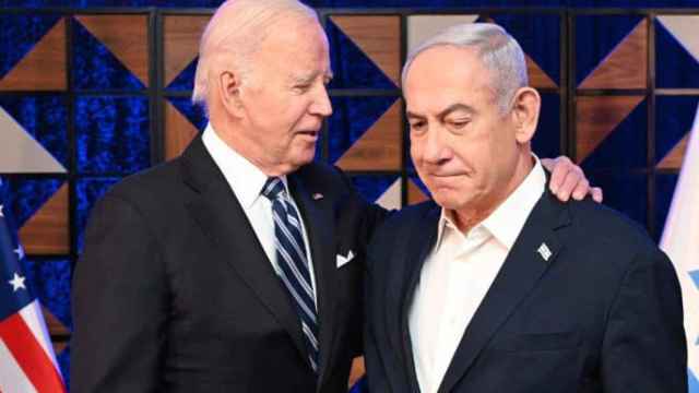 Joe Biden y Benjamin Netanyahu en una reunión el 18 de octubre de 2023 en Tel Aviv.