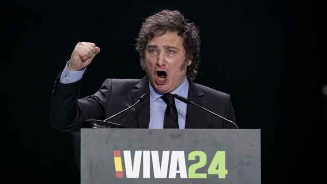 Javier Milei, presidente de Argentina, durante el acto 'Viva 24', de Vox.