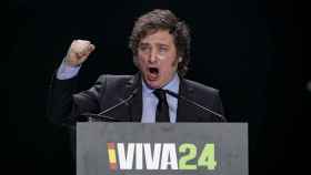 Javier Milei, presidente de Argentina, durante el acto 'Viva 24', de Vox.