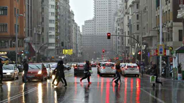 Lluvia en Madrid.