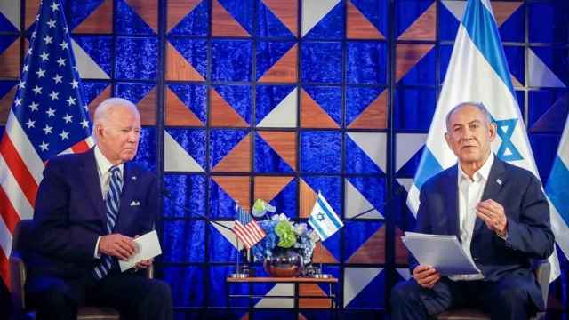Joe Biden y Benjamin Netanyahu durante una conferencia de prensa conjunta en Tel Aviv, Israel, el pasado 18 de octubre.
