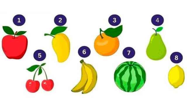 Solo escoge aquella fruta que sea tu favorita y lograrás conocer los resultados del test visual.