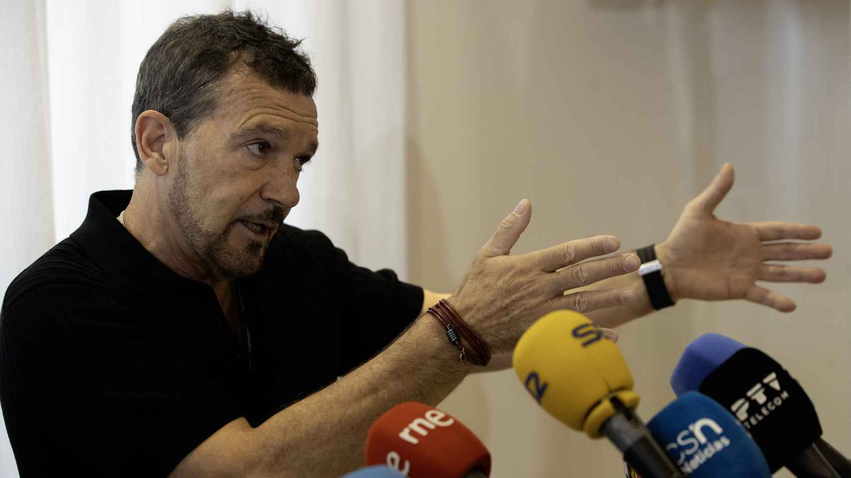 Antonio Banderas, en la rueda de prensa de este martes.