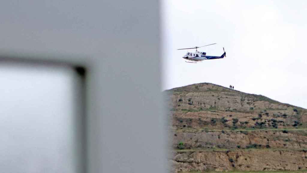El helicóptero que trasladaba a Raisi cerca de la frontera entre Irán y Azerbaiyán.