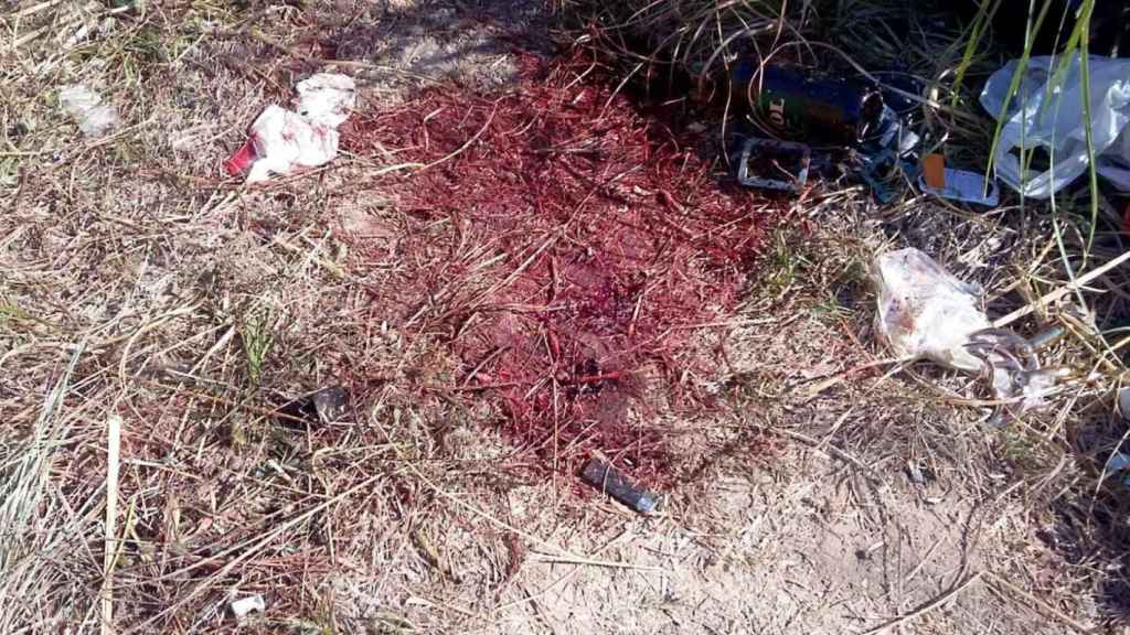 Los abundantes restos de sangre del asesinato de Alexander. Cedida por Cope Onda Naranja