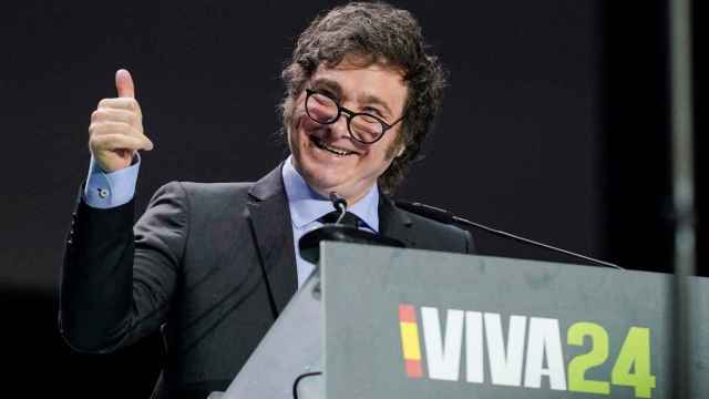 El presidente de Argentina, Javier Milei, el pasado domingo en Madrid.