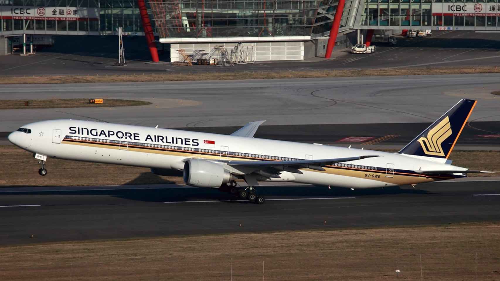 El Boeing 777-300ER de Singapore Airlines.