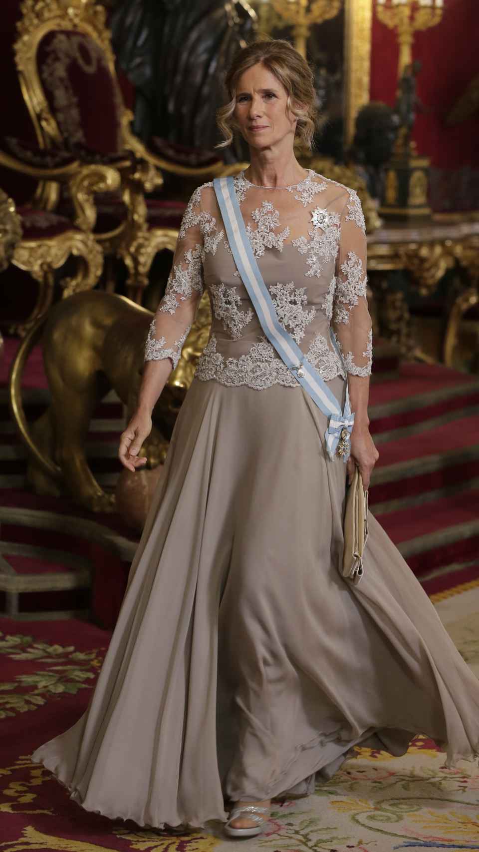Cristina Garmendia en el Palacio Real durante la visita de Estado del presidente de Portugal a España en 2018.