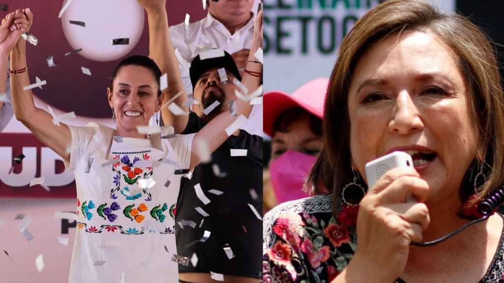A la izquierda, la favorita a quedarse con las elecciones presidenciales de México, Claudia Sheinbaum. A la derecha, la candidata opositora Xochitl Gálvez.