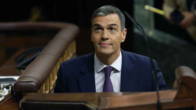 El presidente del Gobierno, Pedro Sánchez, este miércoles en su comparecencia en el Congreso.