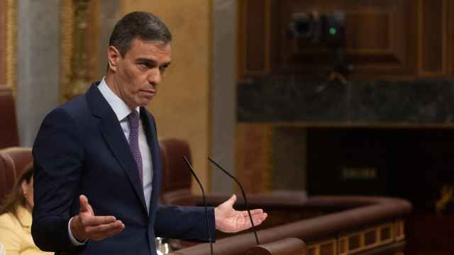 Pedro Sánchez, este miércoles , en el Pleno del Congreso de los Diputados.