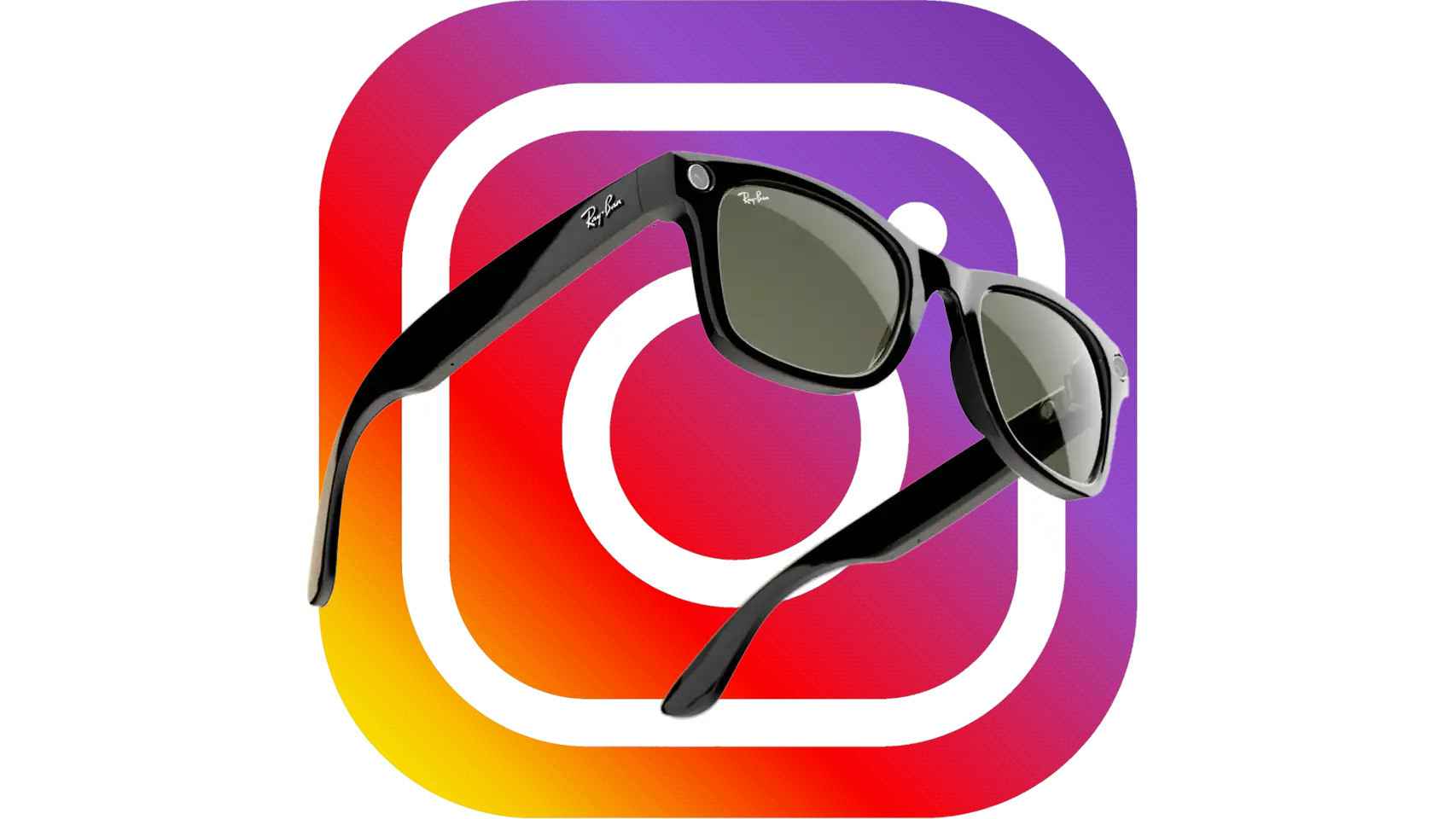 Fotomontaje con las Ray-Ban Meta y el logo de Instagram.