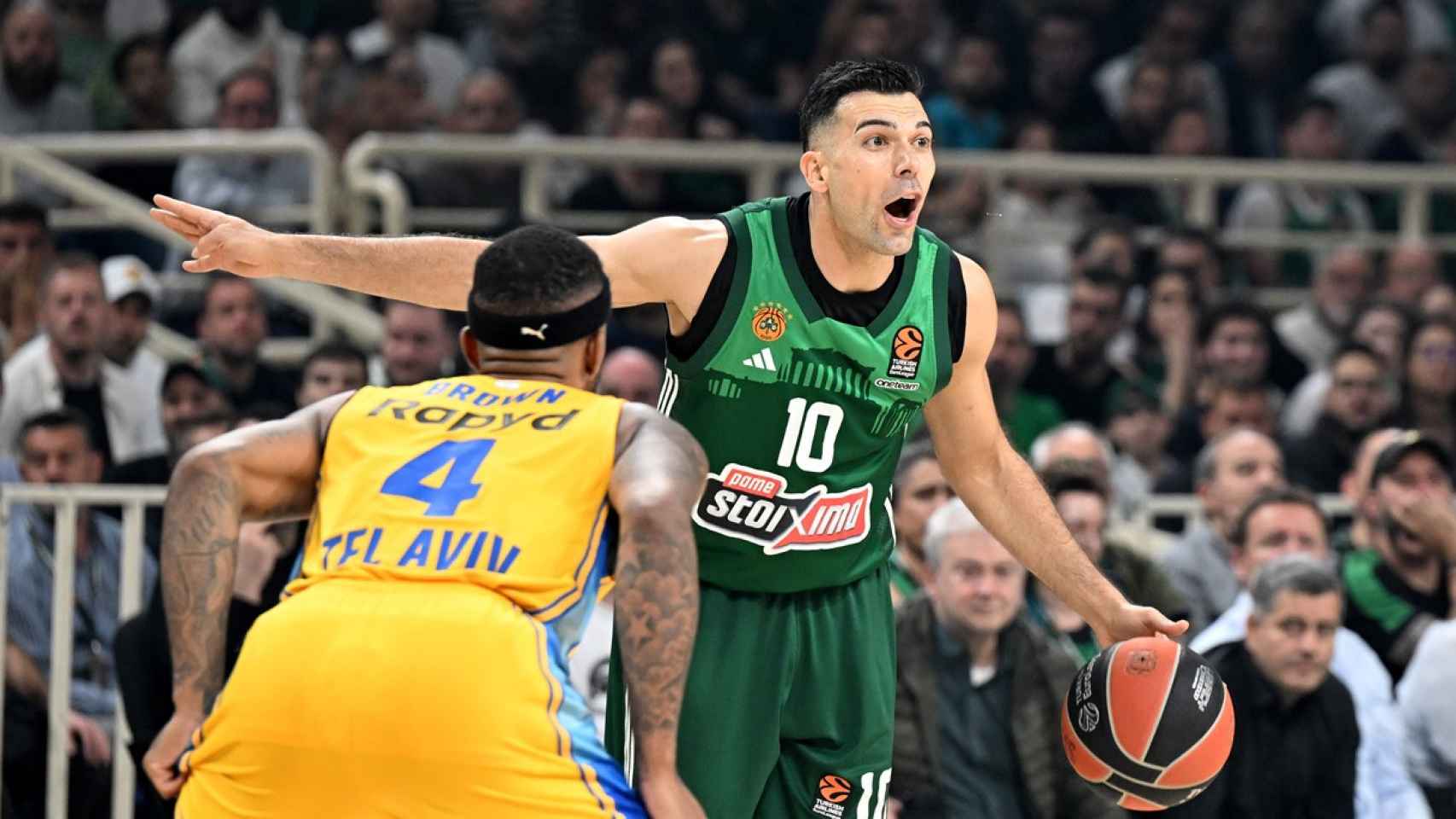 Kostas Sloukas, jugador de Panathinaikos, durante un partido de Euoliga.