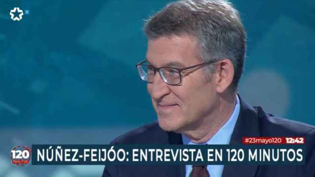 Feijóo, durante su entrevista en Telemadrid