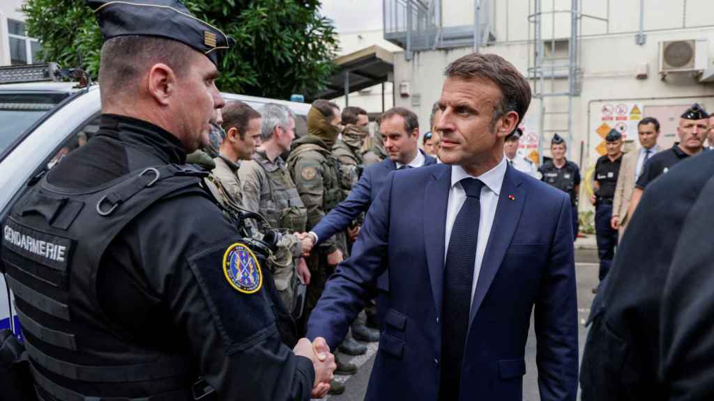 El presidente francés, Emmanuel Macron, este jueves en Nueva Caledonia.