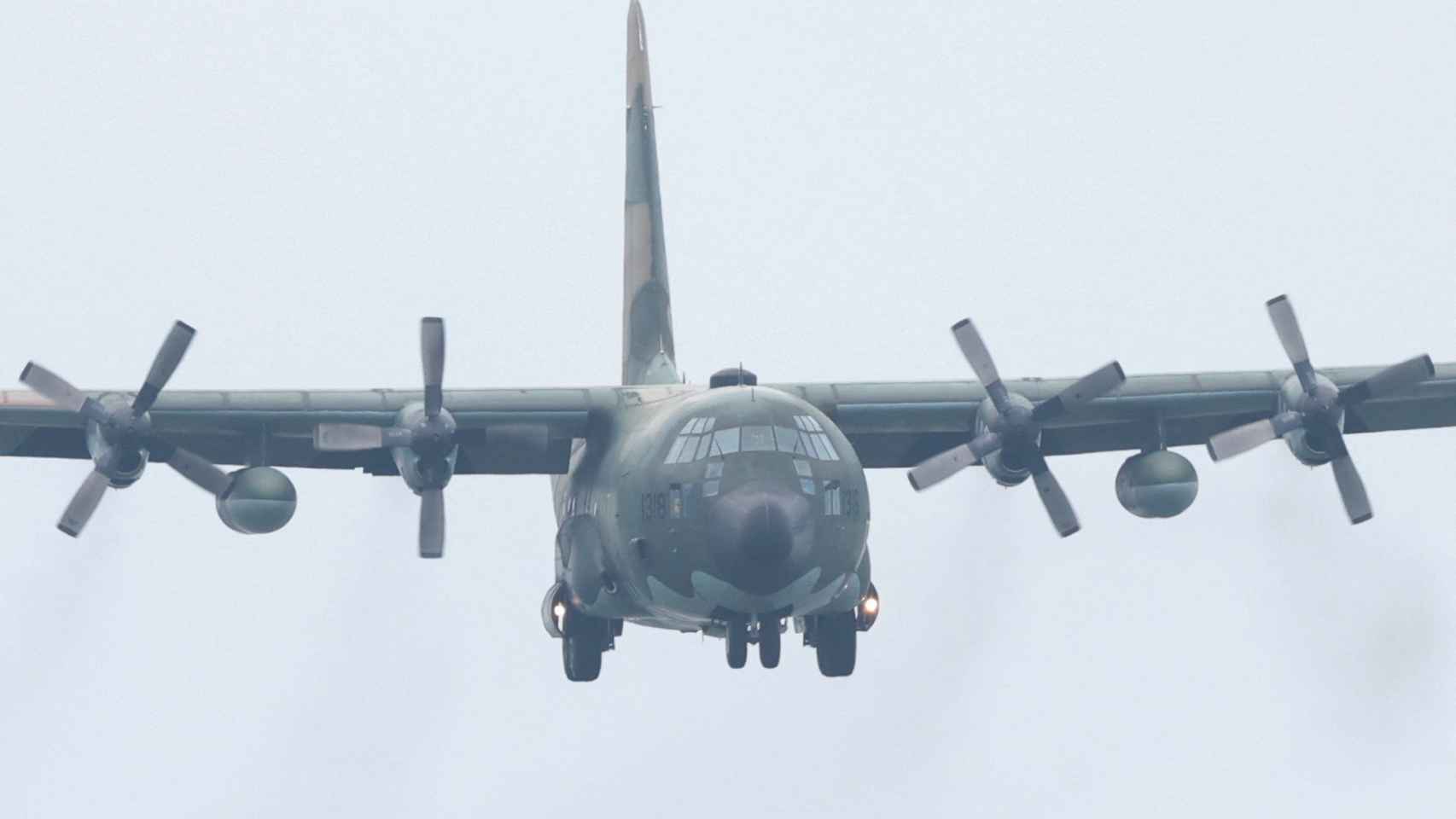 Un avión C-130 del ejército de Taiwán aterrizando en la base aérea de Hsinchu. Imagen de archivo.