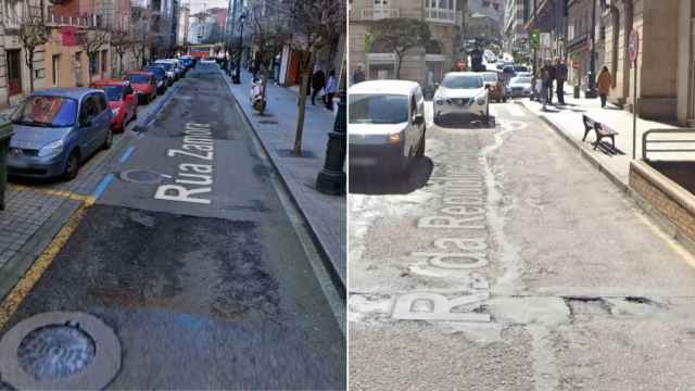 Estado del pavimento en la calle Zamora y en República Argentina.