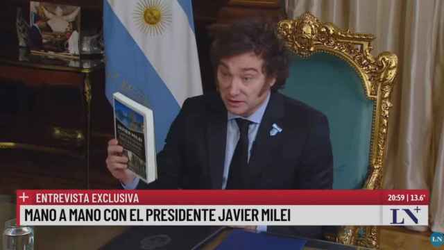 El presidente de Argentina, Javier Milei, el jueves en una entrevista concedida al canal La Nación+.