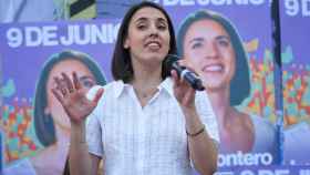 Irene Montero, en una acto de su campaña a las elecciones europeas, el pasado jueves en Madrid./