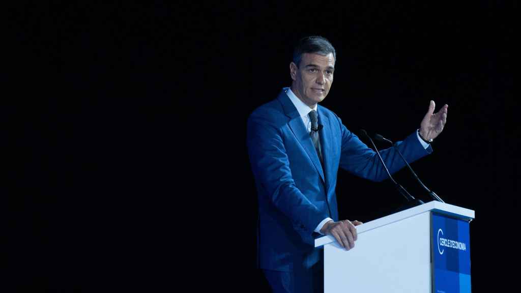 El presidente del Gobierno, Pedro Sánchez, interviene durante la tercera jornada de la 39 Reunió Cercle d'Economia en Barcelona.
