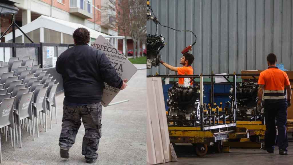 Trabajadores del sector servicios y la industria.