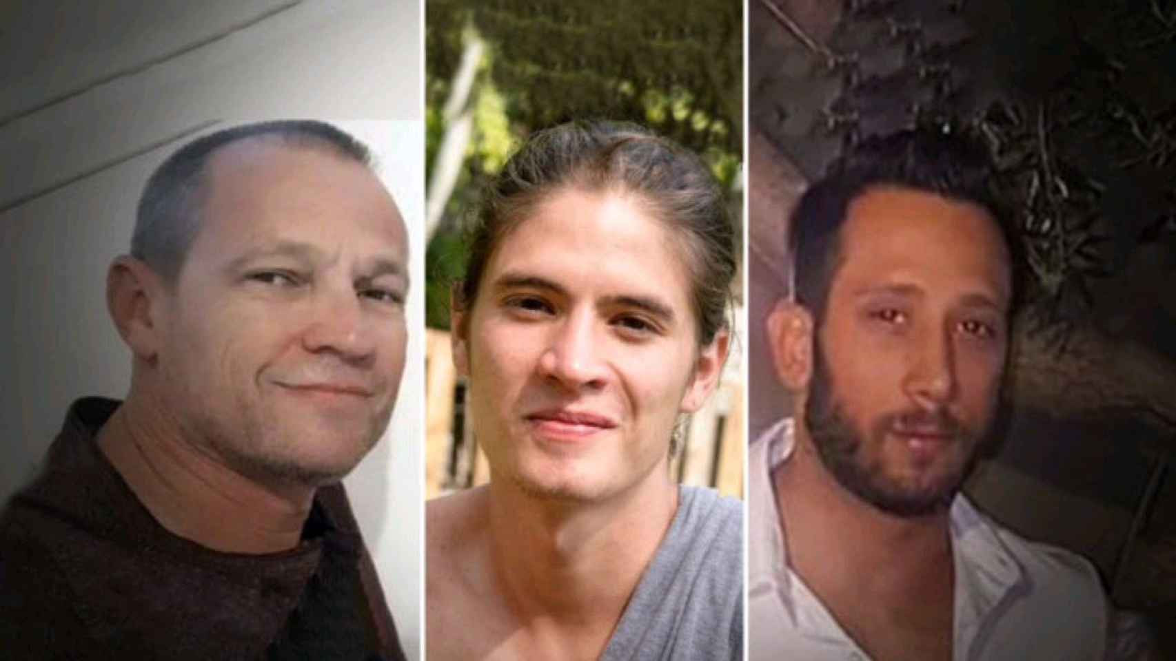 Los tres rehenes muertos en la Franja de Gaza cuyos cuerpos han sido recuperados por Israel.