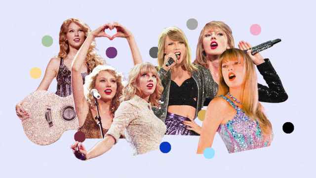 Fotomontaje con imágenes de Taylor Swift en cada uno de sus giras