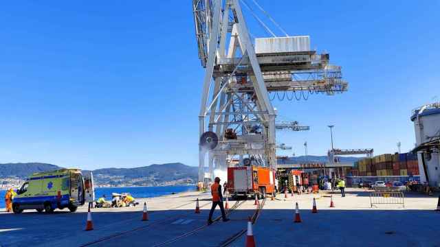Simulacro de seguridad en el Puerto de Vigo.