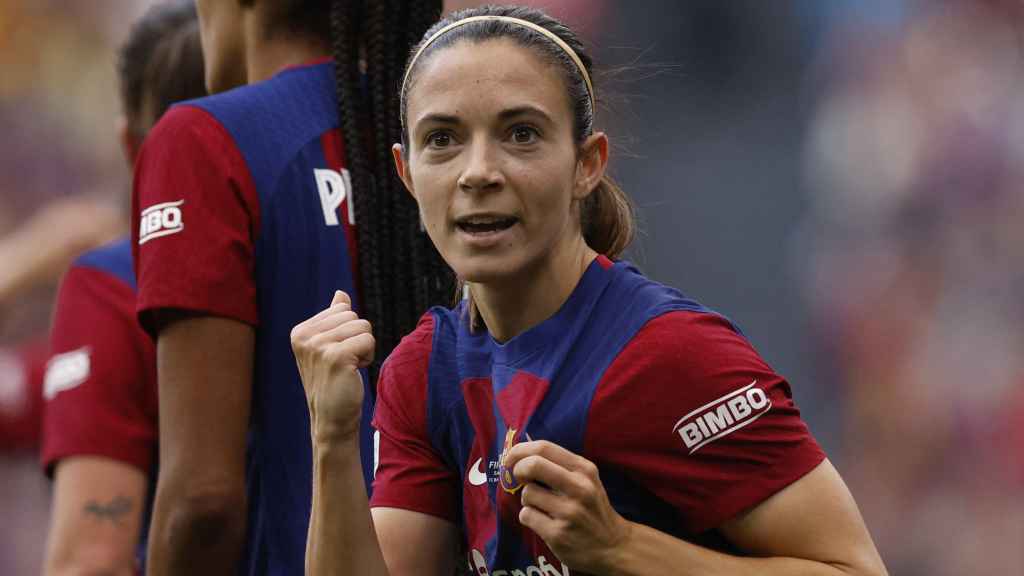 Aitana Bonmatí celebra su gol frente al Lyon en la final de la Champions.