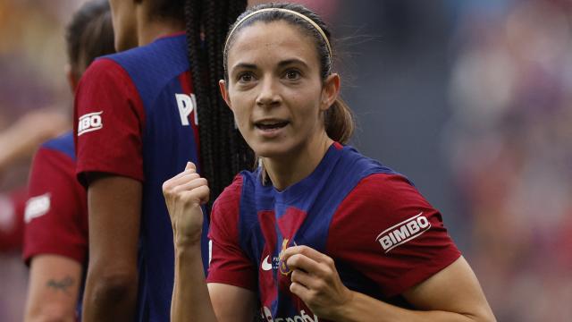 Aitana Bonmatí celebra su gol frente al Lyon en la final de la Champions.