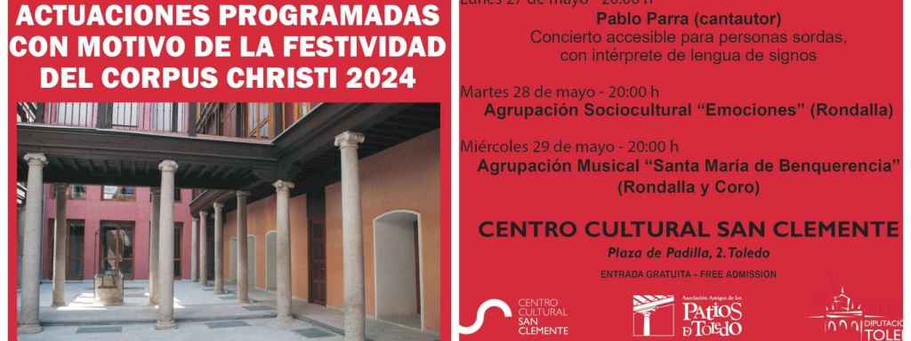 Cartel anunciador de los actos de la Diputación de Toledo en la Semana Grande del Corpus