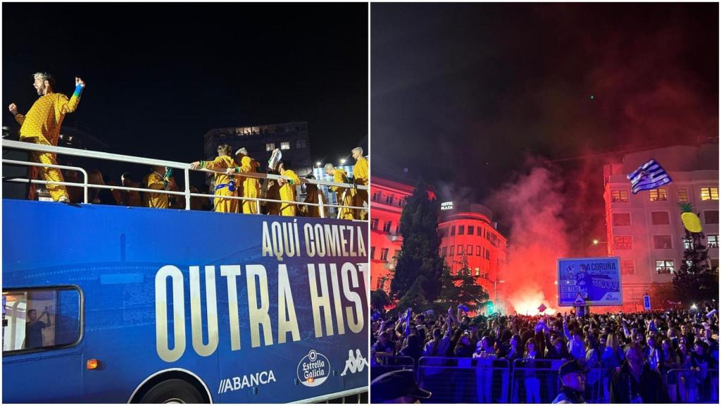 Un Dépor convertido en piña asalta un Cuatro Caminos abarrotado para celebrar el ascenso